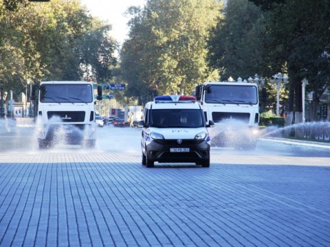 Gəncədə “COVİD-19”-a qarşı qabaqlayıcı tədbirlər davam etdirilir - FOTOLAR