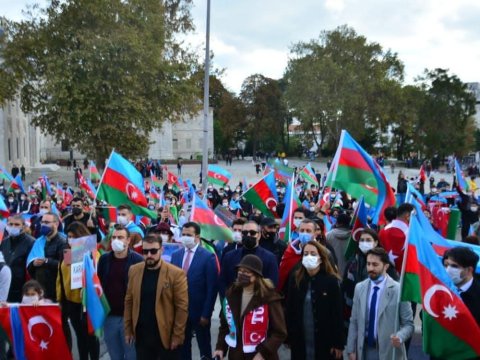  İstanbulda Azərbaycana dəstək aksiyası keçirilib - FOTO