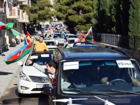 Naftalanlılar Şuşanın azad olunmasını qeyd edir - FOTOLAR