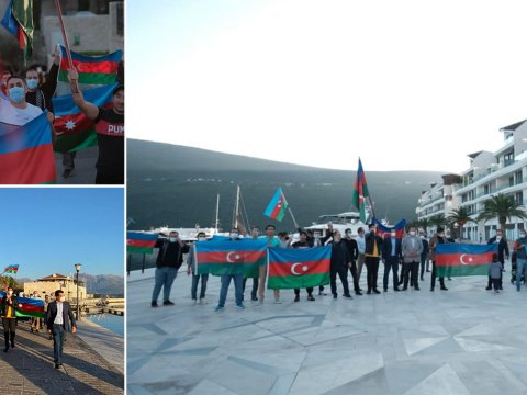 Monteneqroda Azərbaycanın qazandığı qələbə münasibətilə yürüş keçirilib