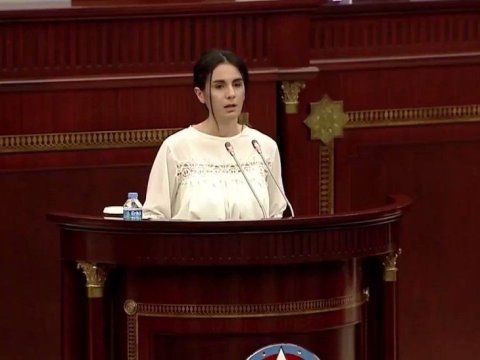 Şuşalı qız Milli Məclisdə çıxış etdi
