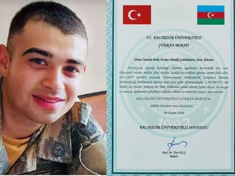 Rektor Qarabağda şəhid olan tələbəsinin ailəsinə məktub YAZIB