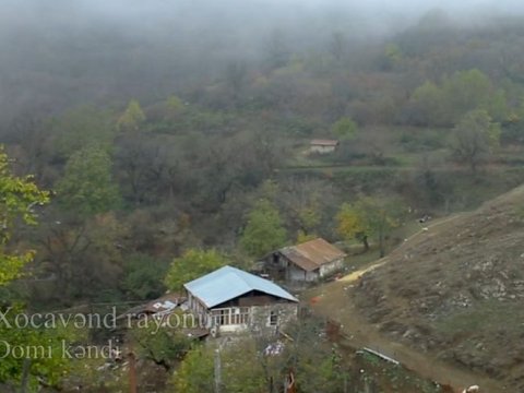 Nazirlik Xocavəndin işğaldan azad olunmuş Domi kəndindən VİDEO yaydı