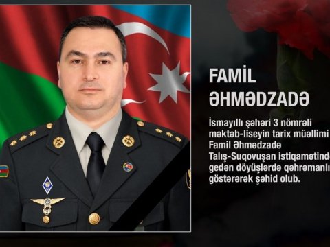 Düşmənə tarixi dərs verərək şəhid olan tarix müəllimi
