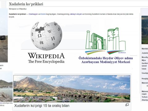 “Vikipediya”da Xudafərin barədə özbəkcə bölmə yaradıldı