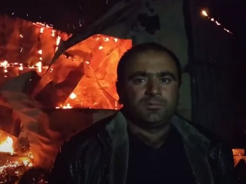 Ermənilər Ağdamı yandırır - VİDEO