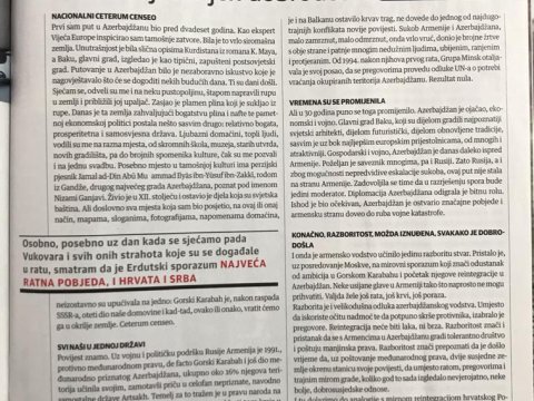 Xorvatiyanın sabiq prezidenti Azərbaycandan YAZDI