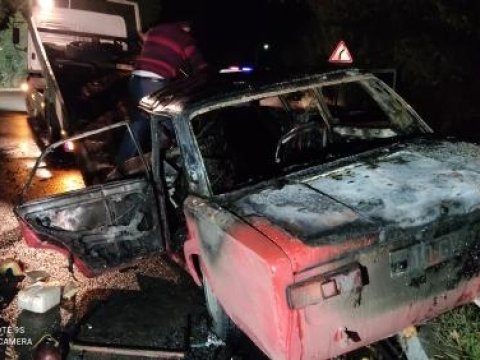 Bərdədə ağır yol qəzası - 2 ölü, 4 yaralı - FOTO