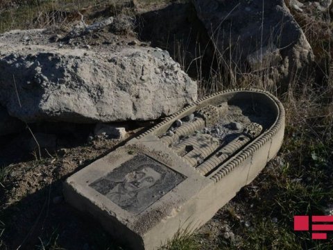 Ermənilər Füzulinin Kürdlər kəndində qəbiristanlığı dağıdıb, yerində taxıl əkiblər - VİDEO