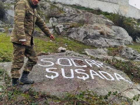 Qayalığa “SOCAR Şuşada” yazan döyüşçü - FOTO
