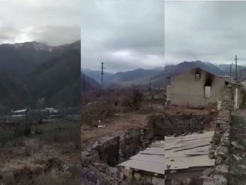 Ermənilərin viran qoyduğu Kəlbəcər şəhərinin görüntüləri - VİDEO