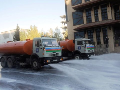 Bu gün Bakıda 550 küçə dezinfeksiya edildi - FOTO