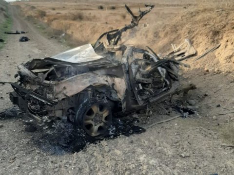 Füzulidə “Toyota” 2 ədəd tank əleyhinə minaya düşüb - RƏSMİ - FOTO