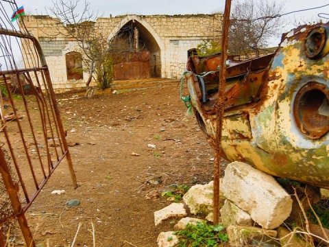 Ermənilər Ağdamdan çıxarkən bu məscidi də yandırıblar - FOTOLAR