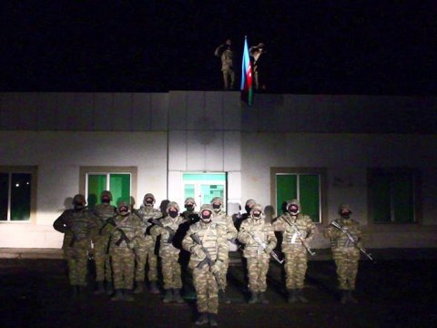 Laçında Azərbaycan bayrağı qaldırıldı - VİDEO