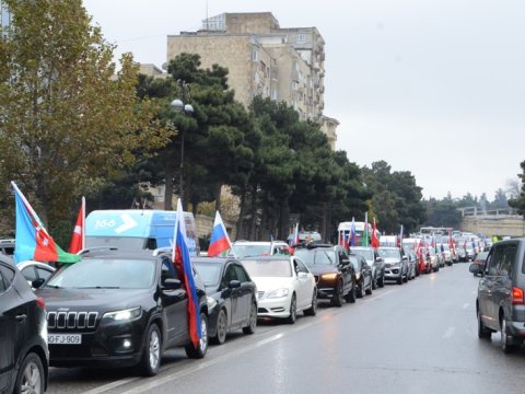 Laçının azad olunması münasibətilə avtoyürüş keçirilib - FOTO