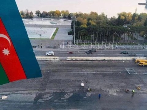 Azadlıq meydanı parada hazırlaşır - FOTO