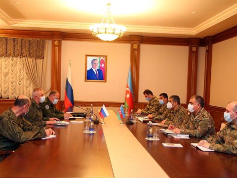 Zakir Həsənov Rusiya sülhməramlılarının komandanı ilə müzakirə apardı 