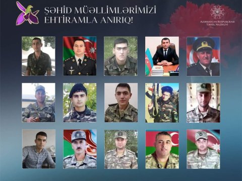 Təhsil naziri şəhid olan müəllimlərlə bağlı paylaşım etdi