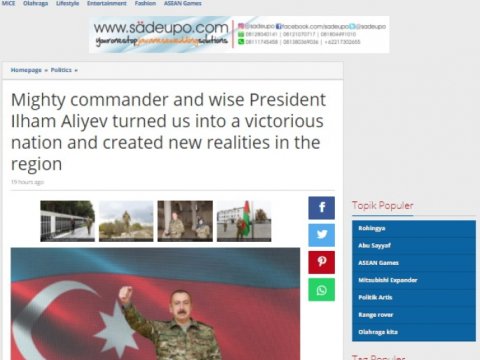İndoneziya saytları Vətən müharibəsindən yazdılar