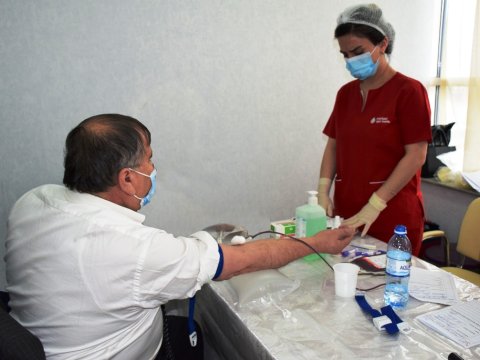 Naftalan şəhərində qanvermə aksiyası keçirilib - FOTO
