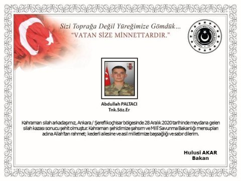 Türkiyə ordusu şəhid verdi - FOTO
