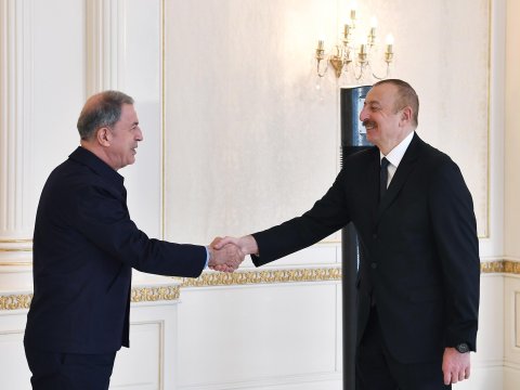 İlham Əliyev Hulusi Akarı qəbul etdi - FOTOLAR