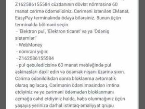 Onlayn dələduzluqla bağlı əhaliyə XƏBƏRDARLIQ