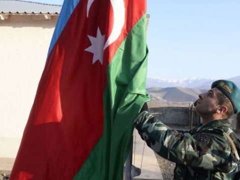 “Bartaz” zastavasında Azərbaycan bayrağı qaldırıldı - FOTOLAR