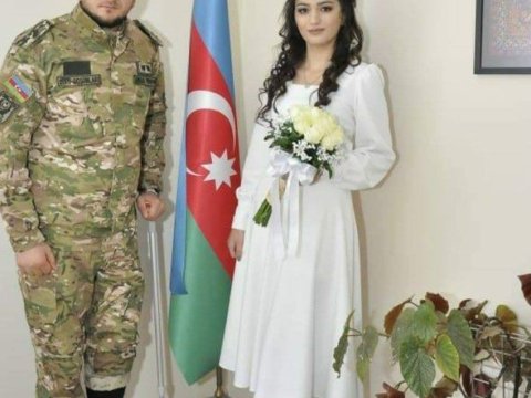 Vətən müharibəsi qazisi evləndi - FOTO