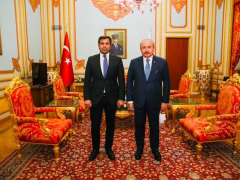 Elşad Eyvazlı Türkiyə parlamentinin sədri ilə görüşüb