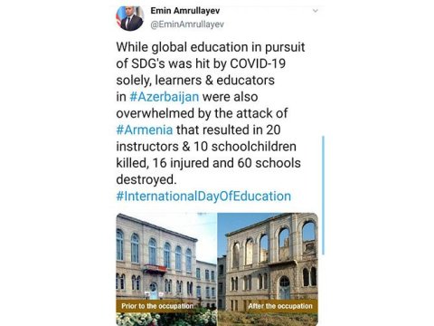 Nazir 10 şagirdin ölümündən, 60 məktəbin dağıdılmasından yazdı