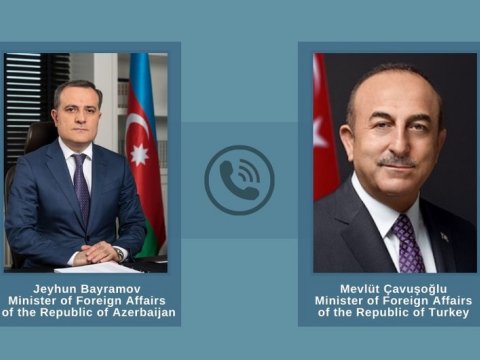 Ceyhun Bayramovla Çavuşoğlu Türkiyə gəmisinə hücumu müzakirə etdilər
