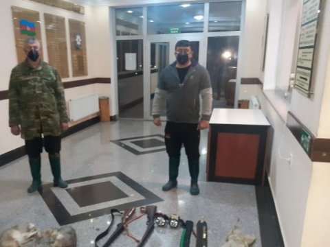 Oğuzda qanunsuz ov edən şəxslər saxlanıldı