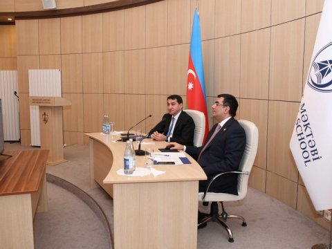 Hikmət Hacıyev Bakı Ali Neft Məktəbində - FOTOLAR