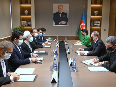 Ceyhun Bayramov İranın nümayəndə heyyəti ilə görüşüb  - FOTO