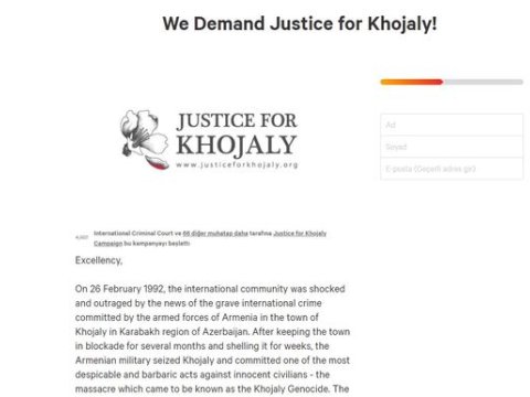 “Xocalıya ədalət” kampaniyası çərçivəsində petisiya YAYILIB