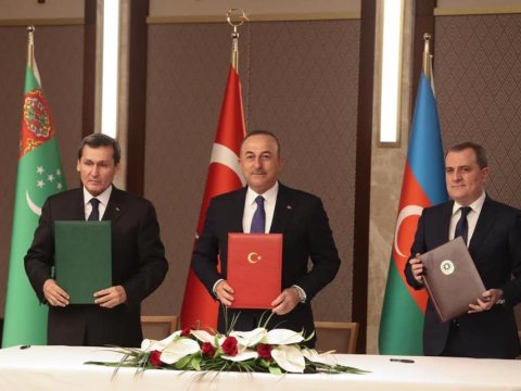 Xarici işlər nazirləri üçtərəfli görüşə dair birgə bəyanat qəbul etdilər - FOTOLAR