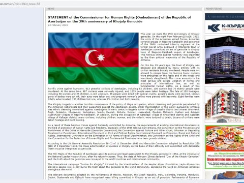 Bolqarıstan mətbuatı  Xocalı soyqırımından yazır - FOTOLAR