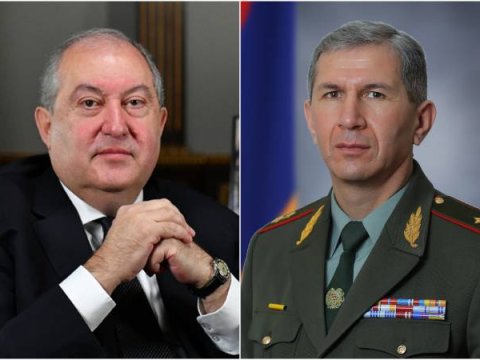 Ermənistan prezidenti baş qərargah rəisi ilə görüşdü
