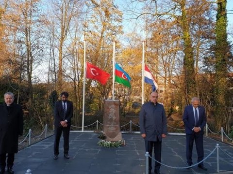 Niderlandda Xocalı şəhidlərinin xatirəsinə ucaldılmış abidənin açılışı oldu
