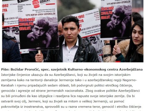 Monteneqro və Bosniya mediasında Xocalı soyqırımı XX əsrin faciəsi adlandırılıb