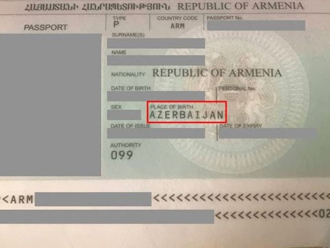 Qarabağ ermənisinin pasportunda doğum yeri Azərbaycan yazıldı - FOTO