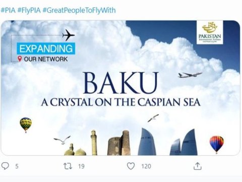 Pakistan Hava Yolları Bakıya birbaşa uçuşlara başlıyır