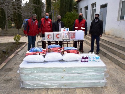 Naftalanda Qızıl Aypara Cəmiyyəti Şəhid ailələrinə humanitar yardım verib