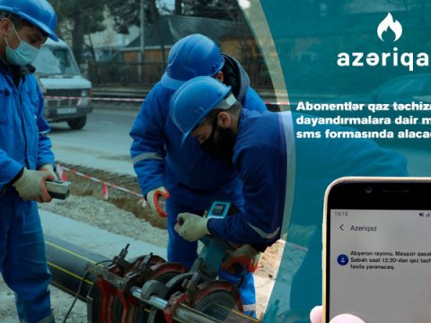 Qaz təchizatı dayandırılan abonentlərə SMS gələcək