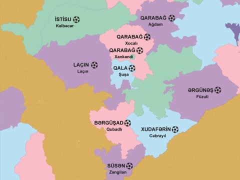 Qarabağın FUTBOL XƏRİTƏSİ  