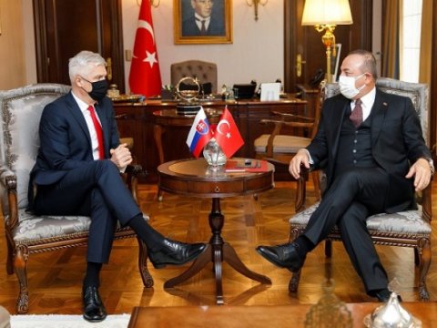 Çavuşoğlu Slovakiya XİN başçısı ilə görüşdü