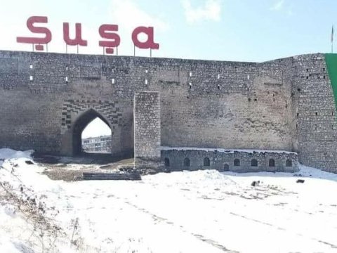 Şuşa qalasının girişi bərpa olundu - FOTO