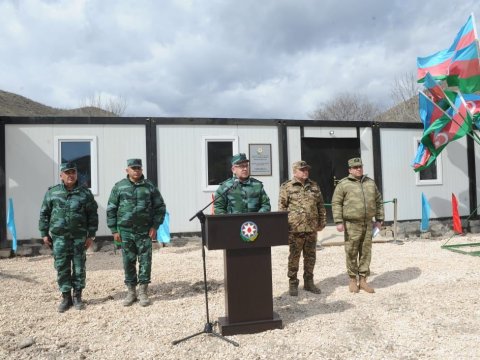 Ermənistanla sərhəddə yeni hərbi hissəmiz yaradıldı - FOTOLAR